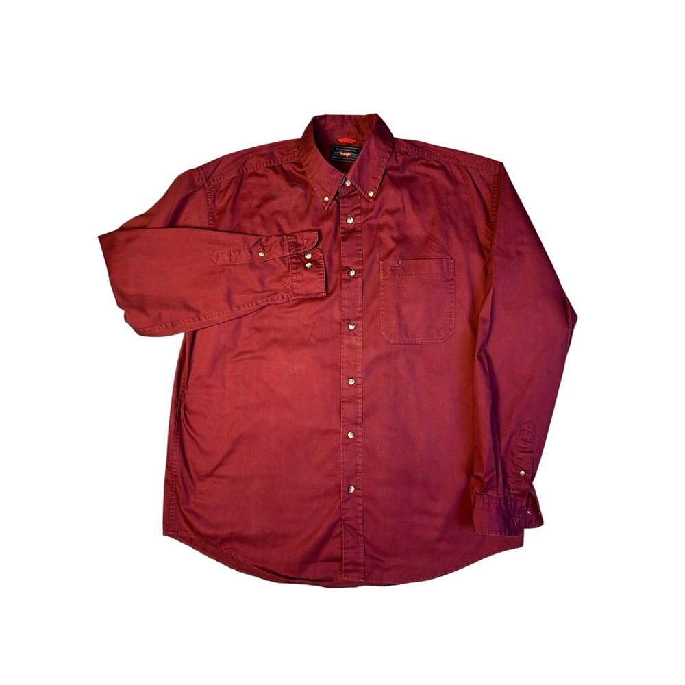 Wrangler Premium Quality Men's Button down Long Sleeve Western Shirt Size Large